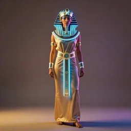 model wearing led lit egyptian tanoura costume, neon lights, octane render, 8 k