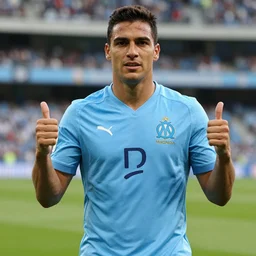Alexis Sanchez with Marseille shirt, by Yōichi Takahashi