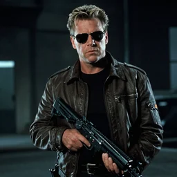 film still of Tommy Lee Jones as The Terminator in The Terminator, 4k