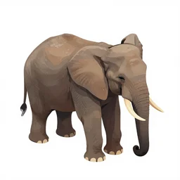 A photo of an elephant, isometric view, transparent background, photography, stock photo
