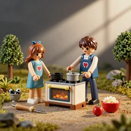 playmobils cooking