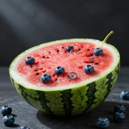 a watermelon made up of blueberries