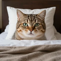 a stunning professional photo of a bed where the pillow is a cat, the blanket is a cat, the bed itself is a cat, ultra detail, beautiful, national geographic quality