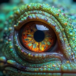 macro shot of a reptilian alien eye, high definition