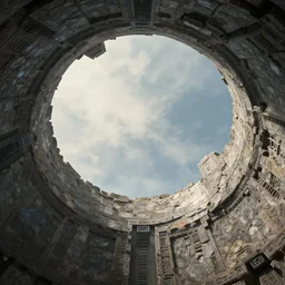 stargate made of stone that form a circle, cinematic view, epic sky + highly detailed
