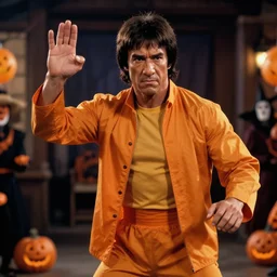 dslr photo still of chuck norris trick or treating on halloween, 4 k, 1 2 0 mm f 1 6