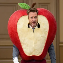 mark ruffalo in a apple costume