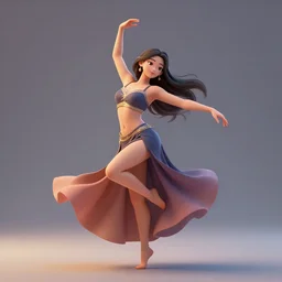 a 3d illustration of a beautiful woman dancing