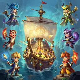 photo cartoon illustration comic manga painting of ship environement : 6 fantasy environement, digital painting, volumetric lighting by feng zhu, 3 d alejandro alvarez alena aenami artworks in 4 k beeple, by thomas kinkade hearstone league of legends dofus overwatch