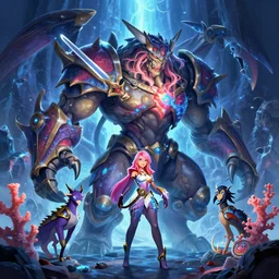 coral pukei - pukei boss of monster hunter world iceborn worldboss guild raid digital painting bioluminance alena aenami artworks in 4 k design by lois van baarle by sung choi by john kirby and artgerm style pascal blanche and magali villeneuve