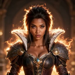 queen, brown complexion, sharp focus, octane render, ffxi, crackle tube, rpg, beautiful, flare, cinematic, vsco, film, unreal engine, symmetrical!!, maybelline, sephora, artstation, art by artgerm, rossdraws, art by karol bak, makeup,