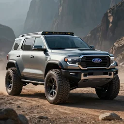 an offroad concept suv designed by ram and ford, kingsman, artstation, an epic fantasy, cinematic lighting, hyper realistic, photographic, sharp focus, by greg rutkowski and wolp