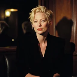 Tilda Swinton at a nightclub in a Wong Kar-wai film, 35mm film