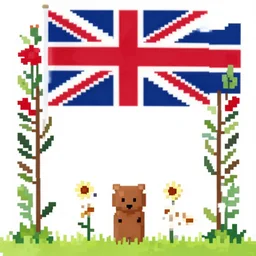 britain folk pixel art,