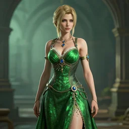 elizabeth from bioshock infinite in green dress