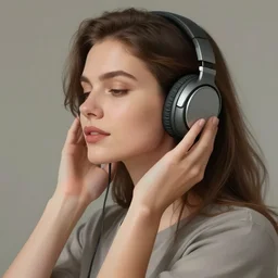 a beautiful woman listening to music by Anna Nikonova, digital art, trending on artstation