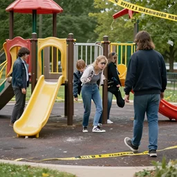 murder scene in playground