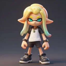 splatoon inkling concept art, beautiful photorealistic render, unreal engine, digital art