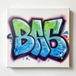 beautiful graffiti on canvas