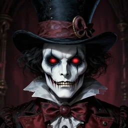 the mad hatter at the dark carnival, highly detailed, artstation, intricate, smooth, sharp focus, dark, horror, illustration, art by greg rutkowski and yuumei, good clear quality, lighting, biology, symmetrical artwork, perfect face, 1 3 5 mm, cinematic, hyper realism, high detail, octane