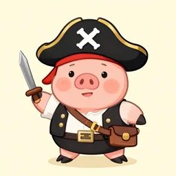 pirate pig, cartoon