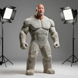 dwayne johnson is a boulder rock made of stone, studio lighting, dslr photo