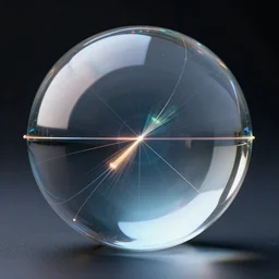 a refractive glass sphere, reflections, retraction, optical physics, 4K, HDR, Photograph, unreal engine