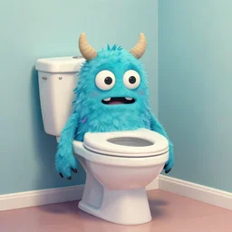 a strange toilet monster by mike campau