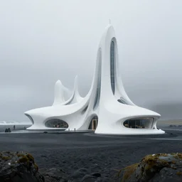 surreal covenant deformation in the exploration, futuristic white architecture in the beach in iceland, foggy, highly detailed, digital painting, arstation, concept art, hyperealistic octane render, unreal engine,