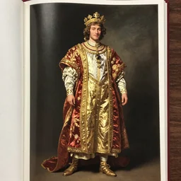 Portrait en plein pied of the Galactic Emperor in their royal attire, by William Bouguereau, museum catalog,