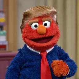 donald trump as a muppet on sesame street, angry