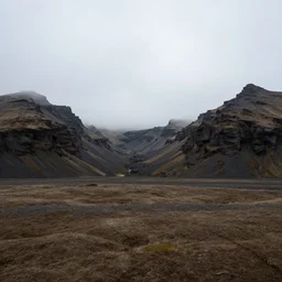 Iceland mountain range in overcast weather