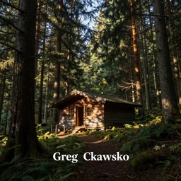 a cabin in the woods by greg rutkowski