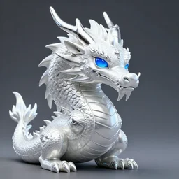 white chromed dragon with blue eyes, stylized, made by stanley artgerm lau, wlop, rossdraws, artstation, cgsociety, concept art, cgsociety, octane render, trending on artstation, artstationhd, artstationhq, unreal engine, 4 k, 8 k,