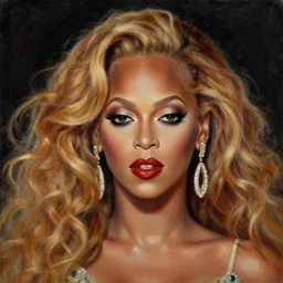 the portrait of beyonce as burlesque dancer, fantasy, very detailed oil painting, masterpiece, 8 k, full face
