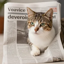 a newspaper article about a cat, HD