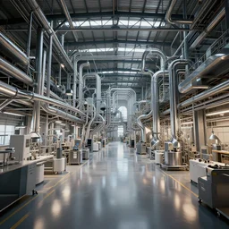 an insanely intricate detailed beautifull 3 d render of a modern factory interior, unreal engine, octane render, redshift, 8 k resolution, cell shaded rendering, intricate reflexions, soft dramatic lighting, cinematic, subsurface scattering, anti aliashing,