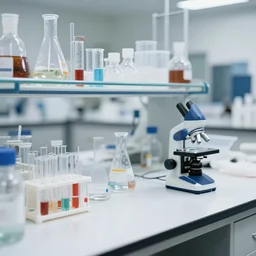 a laboratory with chemistry equipment