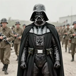 Darth Vader in world war 2, vintage photograph