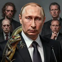 vladimir putin, anthropomorphic bald prehistoric reptile, lizard putin, toothless, horror, macabre by donato giancola and greg rutkowski and wayne barlow and zdzisław beksinski, realistic face, digital art