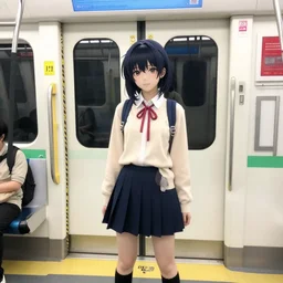 clothes looking like trains anime cosplay in the subway