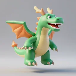 an inflatable dragon is standing in the air, a character portrait by toyen, polycount, plasticien, rendered in maya, daz 3 d, 3 d