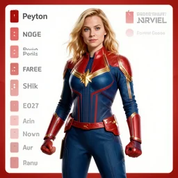 Peyton list dressed as captain marvel, trending on artstation