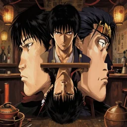 heihachi mishima in a fantasy tavern, closeup portrait, by donato giancola and greg rutkowski, symmetry!!