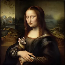 Lady with an Ermine by Leonardo painting by Hieronymus Bosch