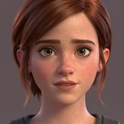 textured film grain freckled face emma watson as a pixar character cgsociety octane render unreal engine redshift render trending on artstation trending on artstation render blender behance cg superhero
