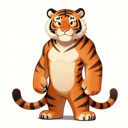 Anthropomorphic tiger character concept art illustration