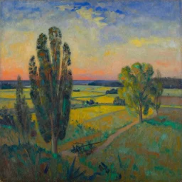 landscape painting by kay nielsen, roerich inspired by yukio - e