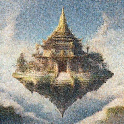 floating Olympian temple in the sky, fantasy digital art,