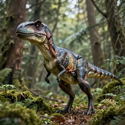 velociraptor in forest, national geographic, prehistoric planet, XF IQ4, f/1.4, ISO 200, 1/160s, 8K, RAW, unedited, symmetrical balance, in-frame